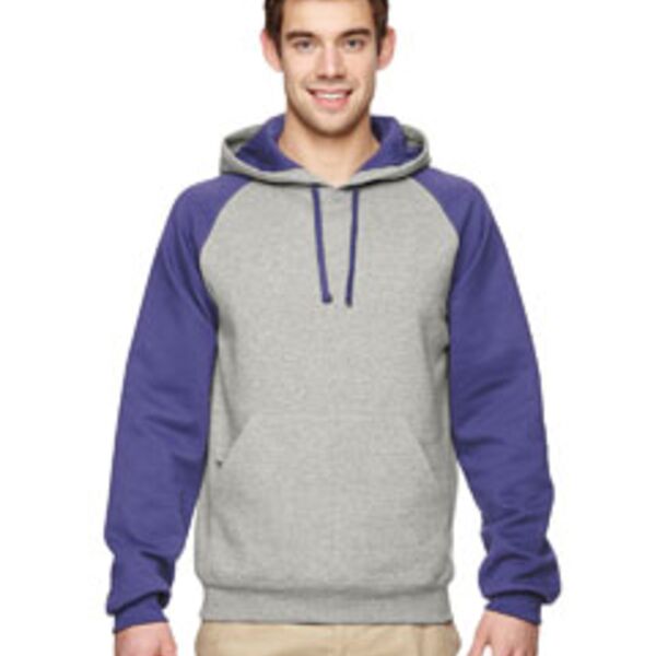 Jerzees 8 oz., 50/50 NuBlend® Colorblock Raglan Pullover Hood 96CR 8 oz., 50/50 NuBlend® Colorblock Raglan Pullover Hood Thumbnail