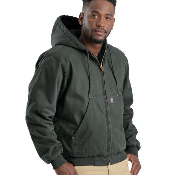Berne Apparel Men's Highland Washed Cotton Duck Hooded Jacket HJ375 Men's Highland Washed Cotton Duck Hooded Jacket Thumbnail