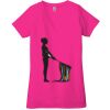 Ladies' Jersey Short-Sleeve Deep V-Neck T-Shirt Thumbnail