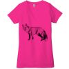 Ladies' Jersey Short-Sleeve Deep V-Neck T-Shirt Thumbnail