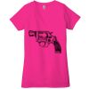 Ladies' Jersey Short-Sleeve Deep V-Neck T-Shirt Thumbnail