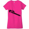 Ladies' Jersey Short-Sleeve Deep V-Neck T-Shirt Thumbnail