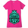 Ladies' Jersey Short-Sleeve Deep V-Neck T-Shirt Thumbnail