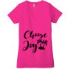 Ladies' Jersey Short-Sleeve Deep V-Neck T-Shirt Thumbnail