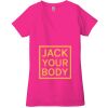 Ladies' Jersey Short-Sleeve Deep V-Neck T-Shirt Thumbnail